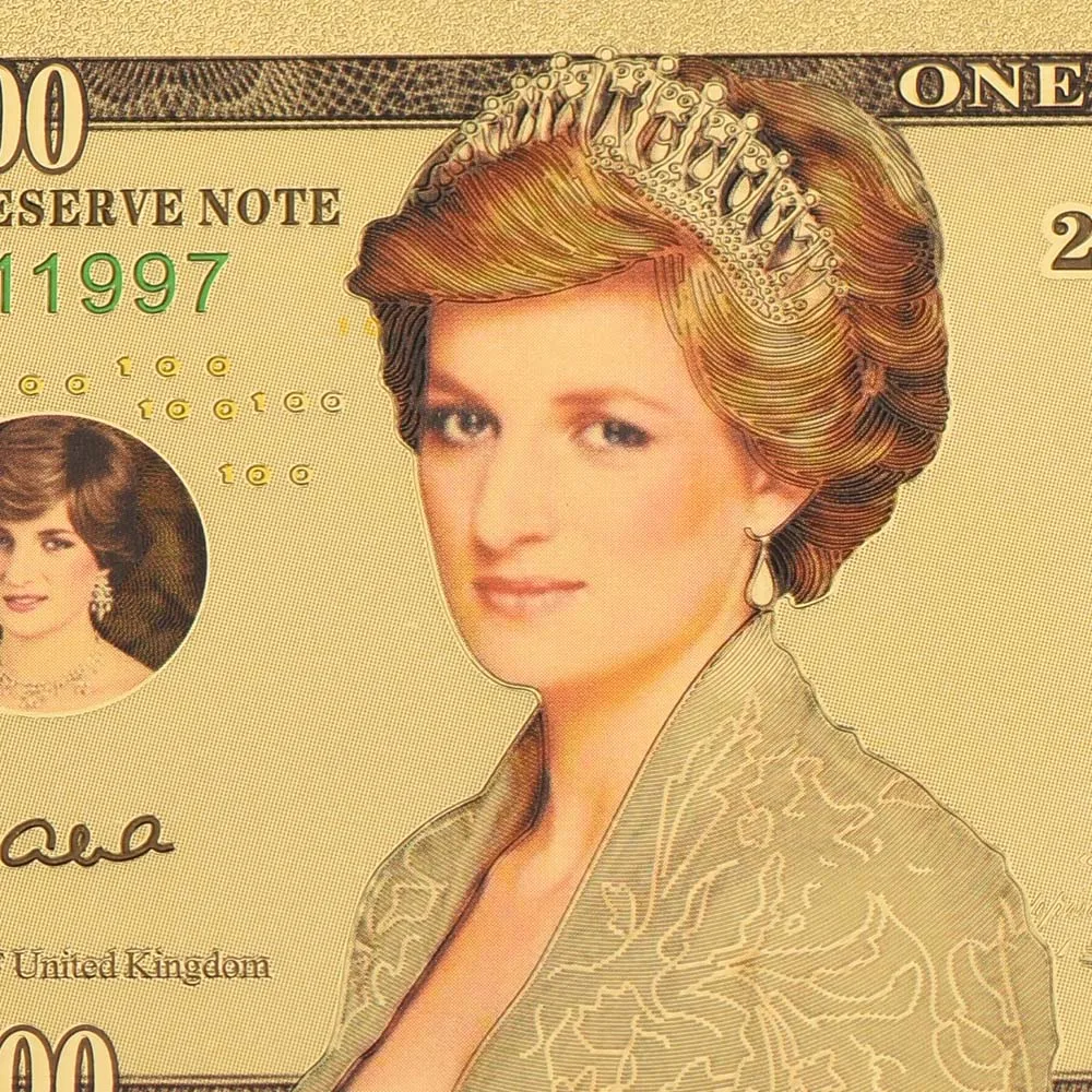 Золотая банкнота WR Diana позолоченная принцессы 24 к 999 9 последняя Роза из