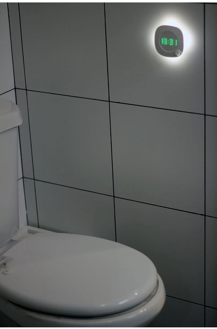 Sensor de Controle de Brilho Luz da Noite da Lâmpada de Indução Carregamento Relógio Eletrônico Corpo Humano Ajustável Infravermelho Inteligente Led 9 Luzes e Iluminação