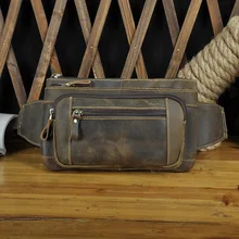 Поясная Сумка из натуральной воловьей кожи с масляным воском, поясная сумка, сумка для сотового телефона, кошелек, сумка для путешествий, винтажные дорожные нагрудные сумки-мессенджеры