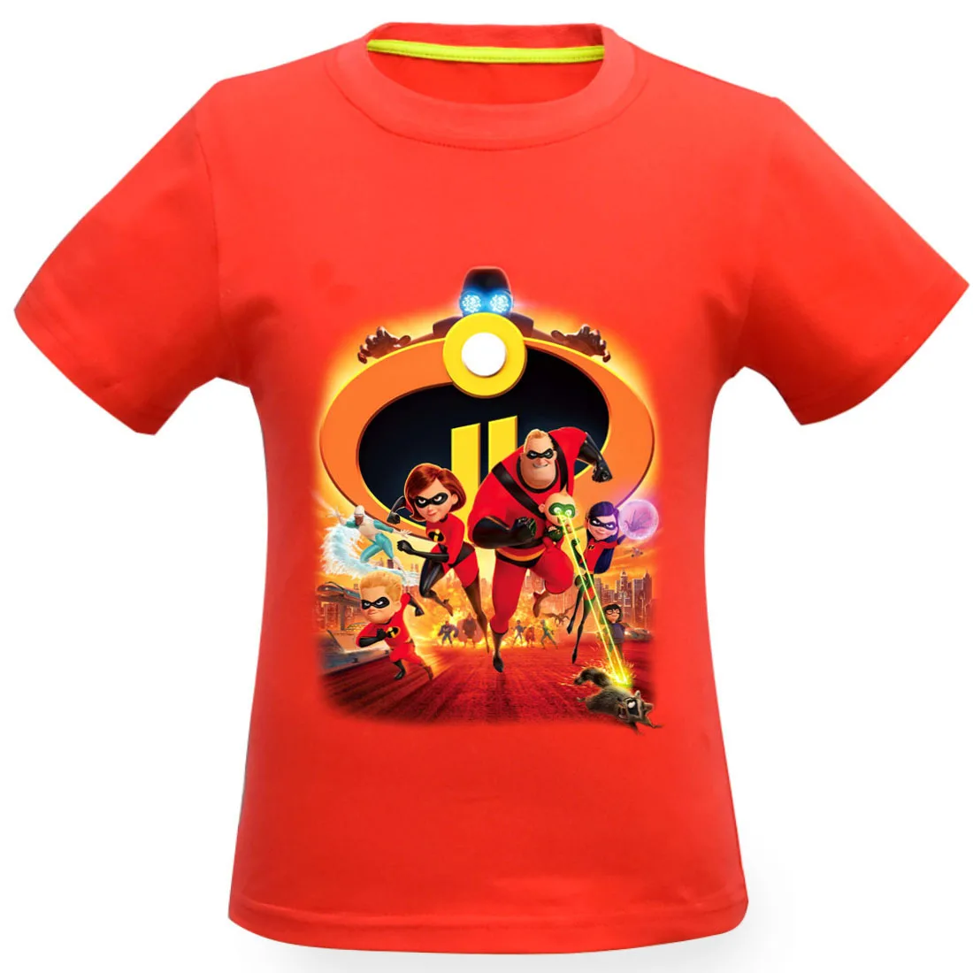 Коллекция года, летняя футболка для мальчиков, Суперсемейка футболка с надписью «Bob Helen Jack Dash» Детский брендовый Топ, футболка Menino, Детский костюм - Цвет: 3354red