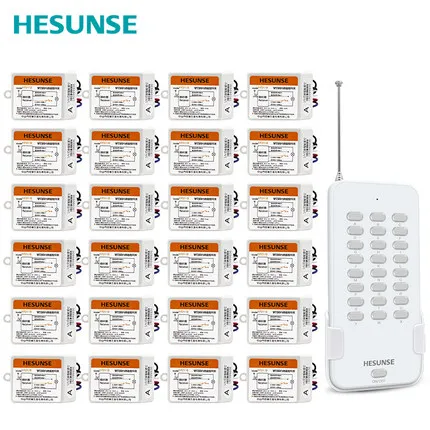 

Y-F211B1N24 24Ch Disconnect RF Wireless Remote Control Switch For Light Learning Code 220V and 110V