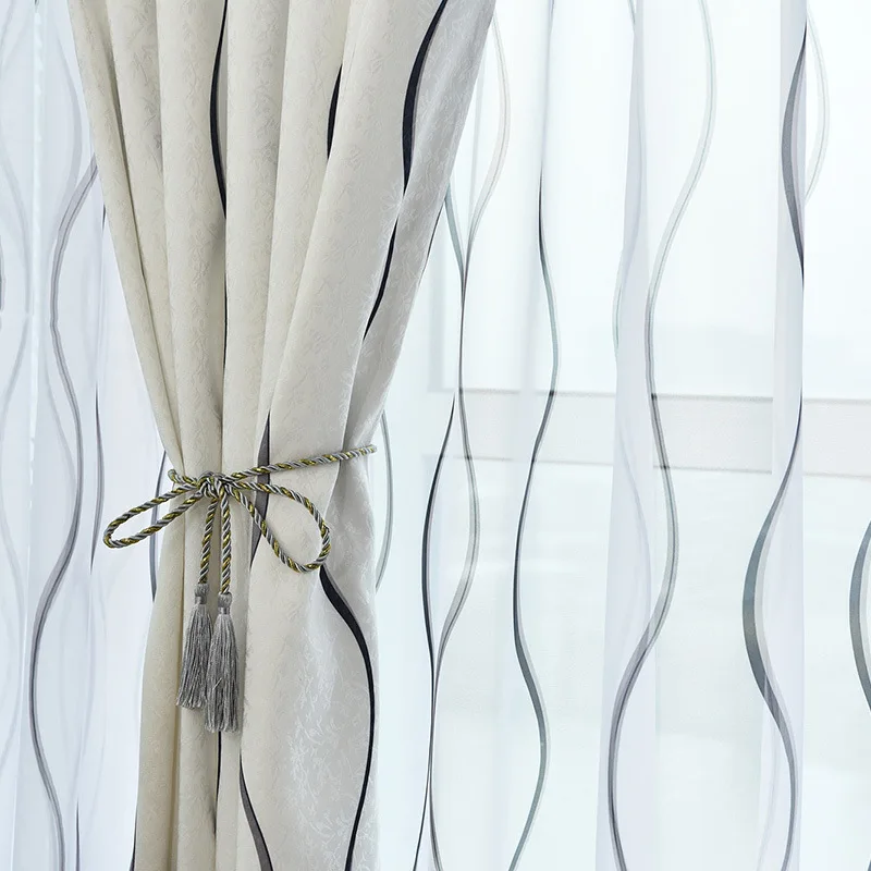 2019 New Style Stripe Curtain for Living Room Bedroom Modern Design Blackout Home Decoration For Kids White Window Treatment 2019 New Style Stripe Curtain for Living Room Bedroom Modern Design Blackout Home Decoration For Kids White Window Treatment