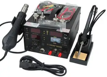 

High Quality Soldering Iron Saike 909D Rework Station Hot Air Gun Soldering Station With Power Suuply 3 in 1 220V / 110V