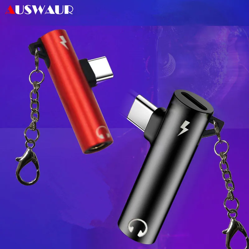 

Type C Type-C to Type-C 3.5mm Audio Charge Adapter Earphone Headphone Adapter for xiaomi huawei samsung LETV Adapter With HOOK