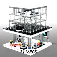 Горячие вид на улицу города Apple флагманский магазин Moc строительные блоки со светом saleman клиентов цифры кирпичи minifigs игрушки коллекция