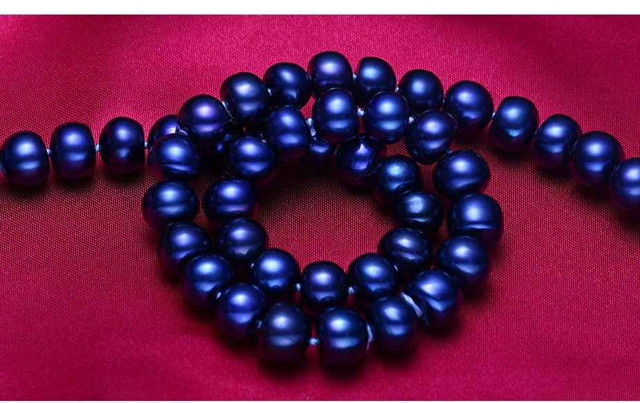 Women Natural Freshwater Pearls Jewelry Necklace,925 Sterling Silver Necklace,9-10mm Black Beads Jewelry,Life Tree Buckle 2021