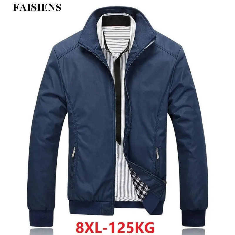 Мужская куртка FAISIENS Классическая Повседневная синяя большого размера 7XL 8XL на