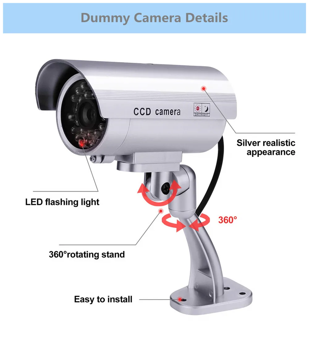  fake dummy camera security cctv video surveillance wifi flashing red led waterproof outdoor false d - 33025451950