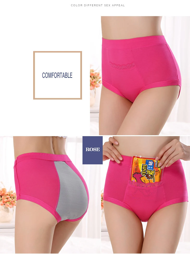 3 Pieces/Set Women Menstrual Panties High Waist Female Period Underwear Big Size Lengthen Physiological Leakproof Ladies Briefs