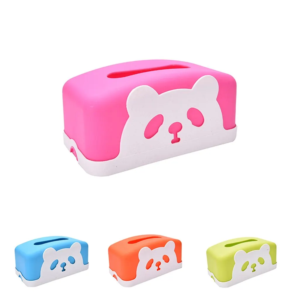 Cute Cartoon Panda Tissue Box Fashion Car Smoke Box Sitting Room Dining-Room Cafe Tissue Box 1PCS 4 Colors
