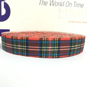 

12 Meters 1" 25mm Sulimation Printing Plaids Tartan Pattern Suspender Elastic Webbing