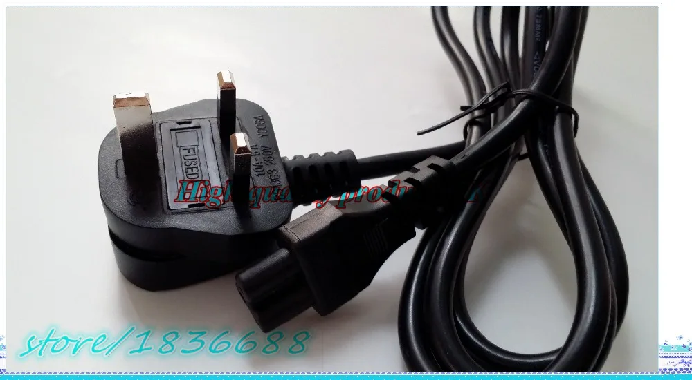 

3-Prong UK Plug 1.2Meter 4Feet Power Line 3 Pin Cable cord for laptop PC