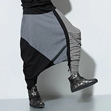 Осень новых шаровар штаны с мотней промежность брюки ноги высокая волна