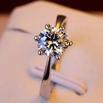 Hot Sell New arrival wedding rings for women Six claw silver plated ring Austria zircon engagement ring Christmas gift 1 item image