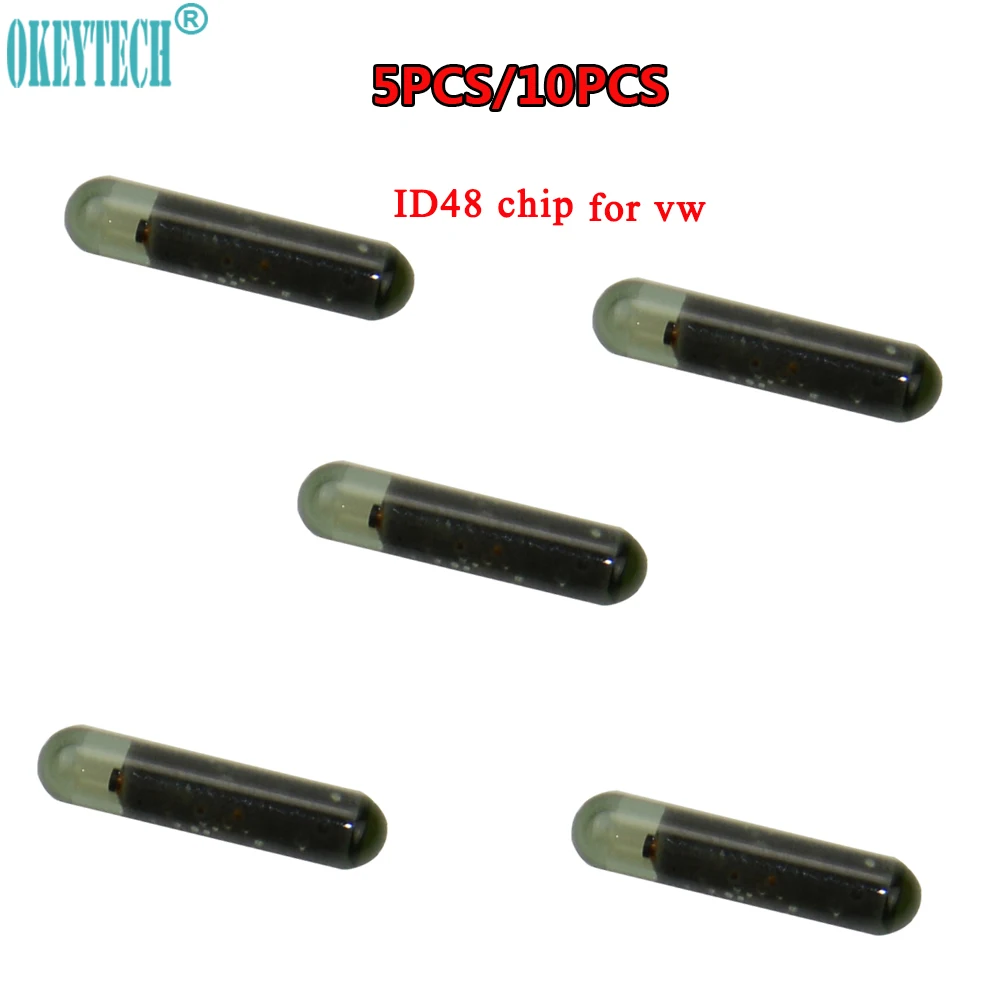 OkeyTech 5PCS10PCS Original Car Key Chip CAN (A1) ID48 Transponder Chip Glass Tube Unlock ID 48 Chip for VW for Volkswagen Key