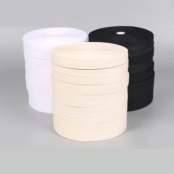 Naturale Bianco Nero Ribbon10/15/20/25/30/40 millimetri di Cotone Nastri e Fettucce Pavese A Spina di Pesce Twill per cucire Nastro Bias Binding 50 metri