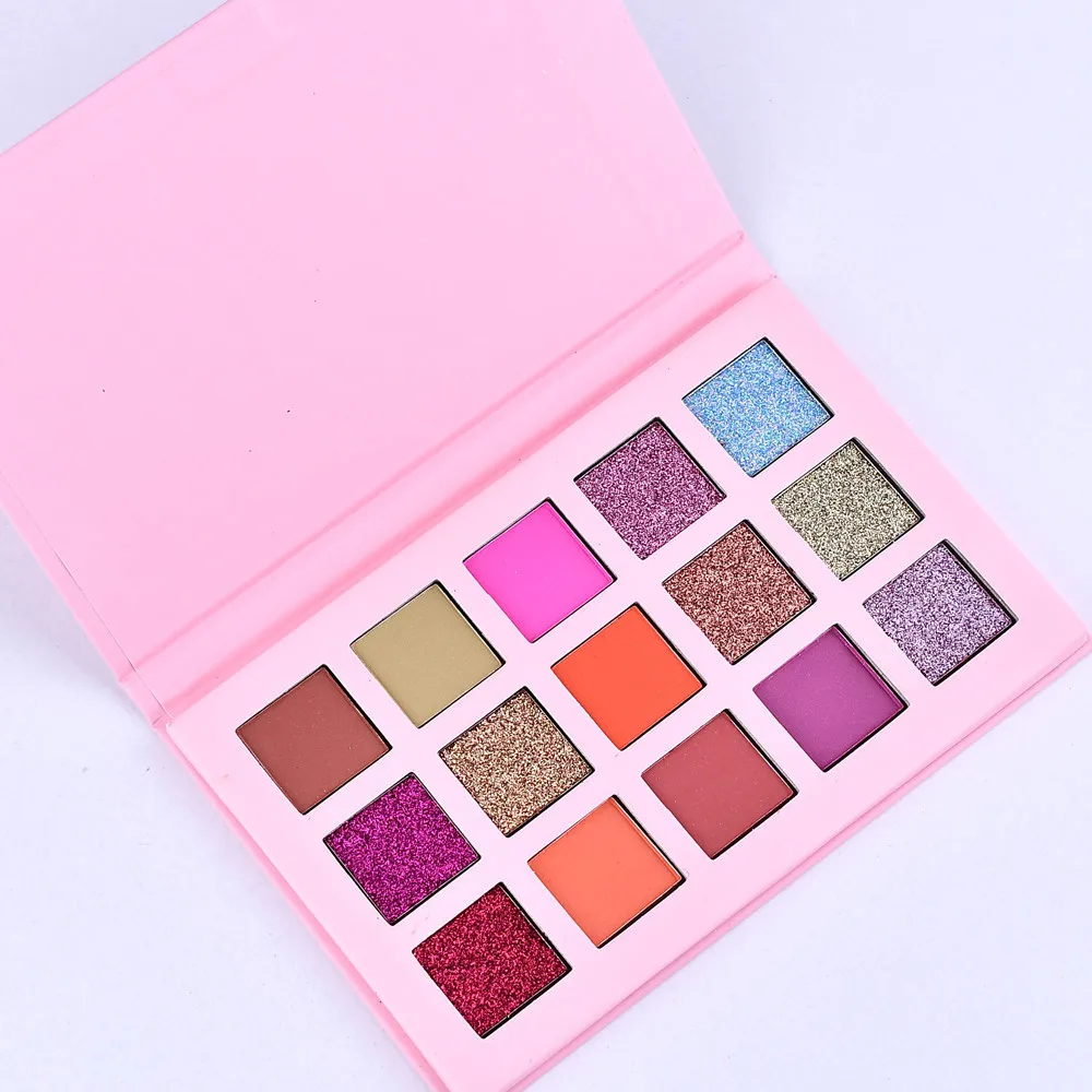 

15 colors women fashion professional diamond Shimmer Glitter Eye Shadow Powder Palette Matte Eyeshadow palettes Cosmetic Makeup