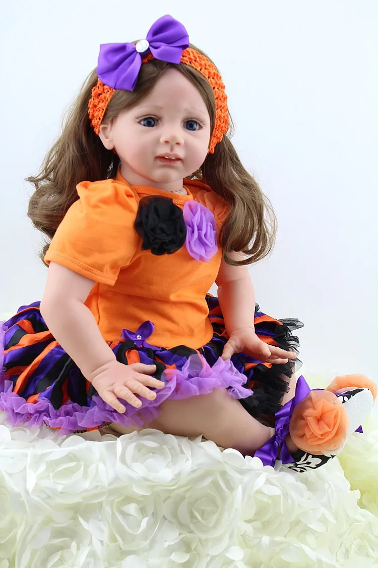 

24inch silicone princess toddler doll 60cm Reborn baby doll collectible doll lifelike girls collectible doll play house bonecas