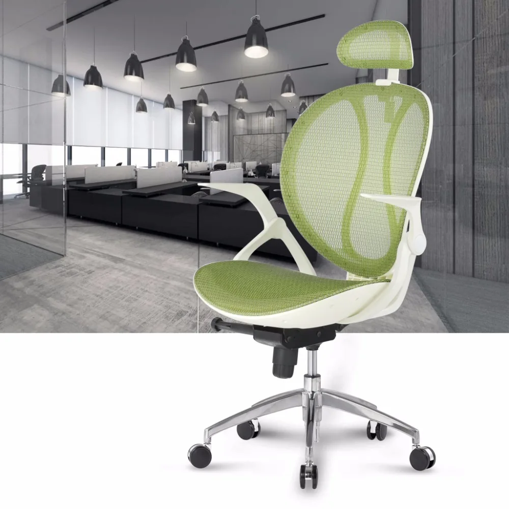 

Mid-Back Swivel Mesh Office Chair, Executive Computer Chair With 3-Position Locking and Adjustable Armrests