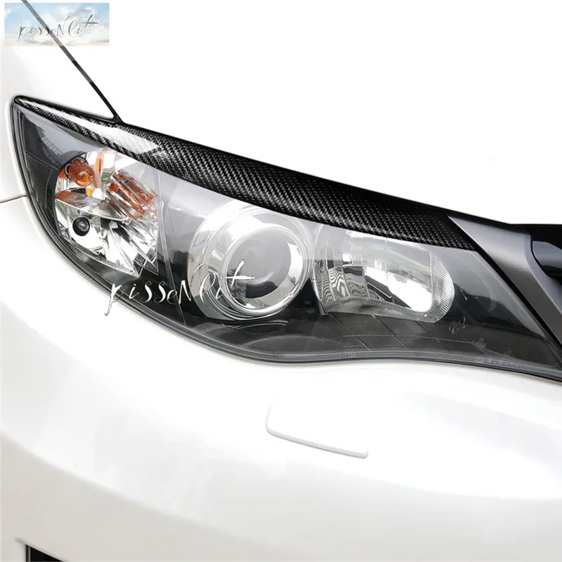 

Car Styling Accessories Real Carbon Fiber Headlight Eyebrows Eyelids Trim for For Subaru Impreza WRX STi Headlight Car Stickers