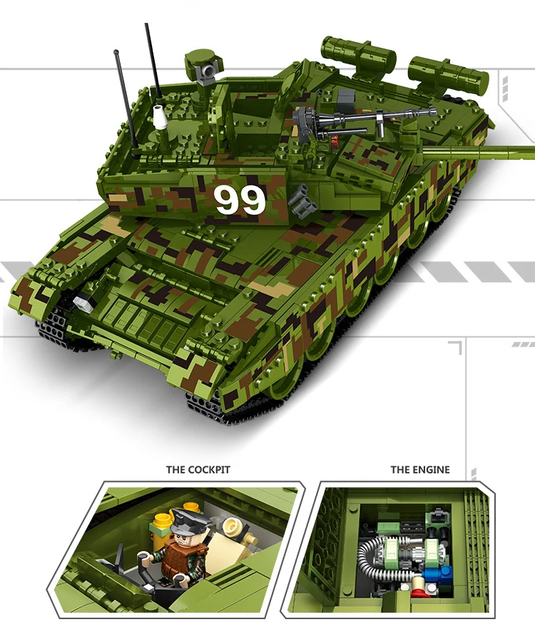 Пожалуйста, в стиле милитари 632002 632003 1339 шт. Тип 99 основной боевой танк конструкторных блоков, Детские кубики просветить игрушки для детей Совместимость