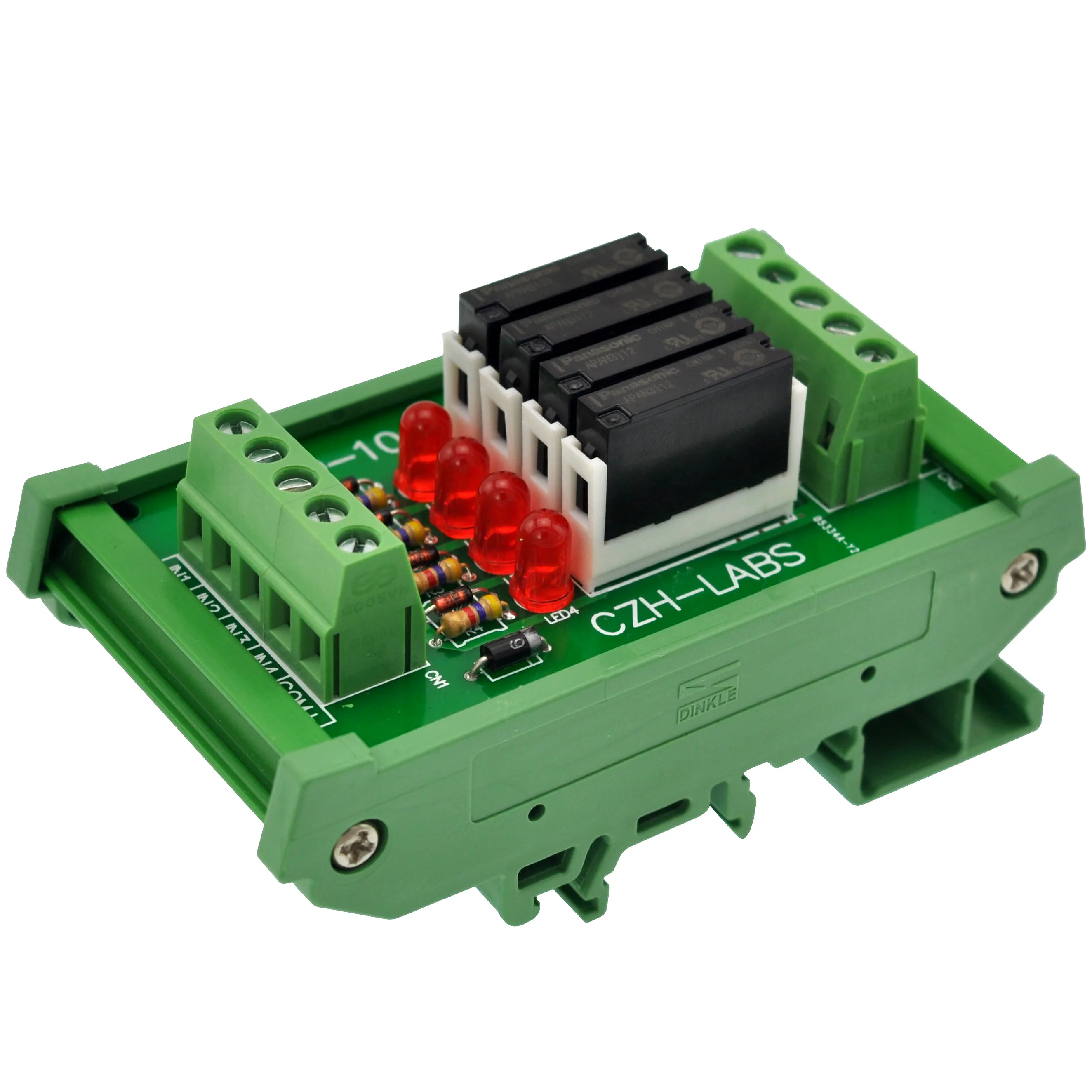 Тонкий DIN рейку DC12V раковина/NPN 4 SPST-NO 5A Мощность Модуль реле, PA1a-12V