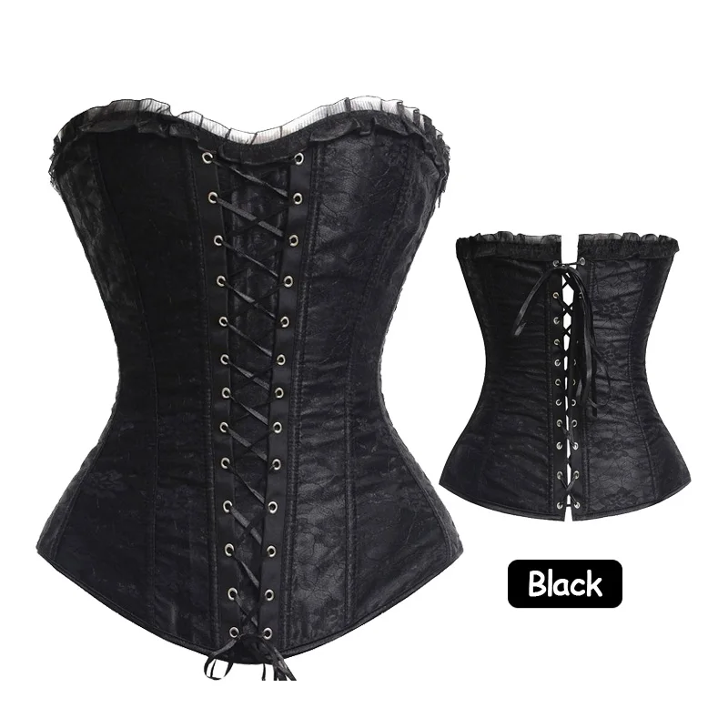 

Women Green Plus Size Corset Overbust Sexy Bustier Bodyshaper Lace Up Boned Plus Size Floral Sexy Overbust Corset Bustier Top