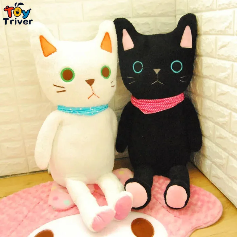 Kawaii stuffed plush Japan black white cat toy doll baby ...