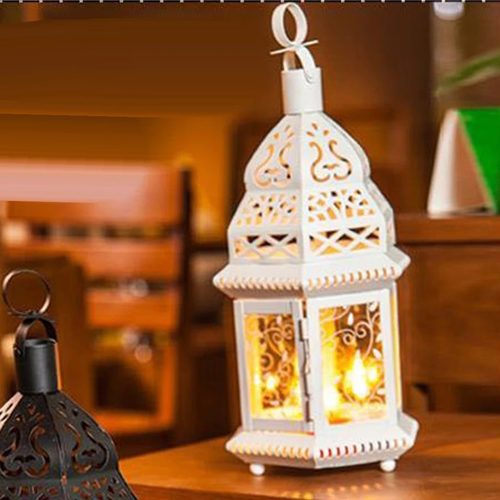 High Quality Romantic Glass Moroccan Style Candle Lantern - Great for Indoors/Outdoors Parties Weddings Workmanship crafts