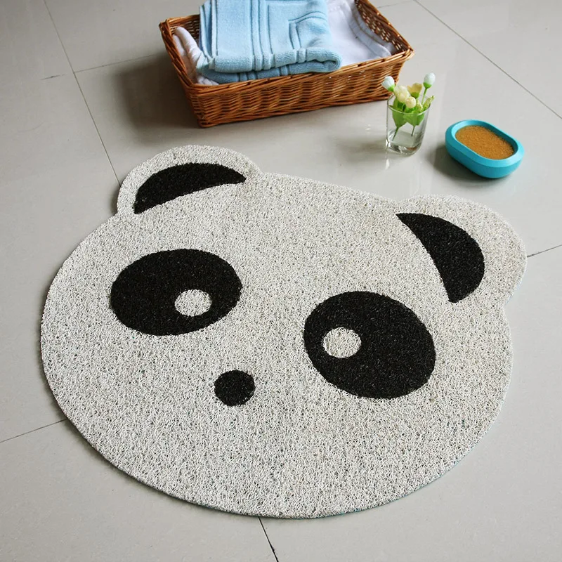 64x66cm Lovely Cartoon Panda PVC Bath Mat Bathroom Carpet Shower Bathroom Mat Toilet Rug Microfiber Badmat Bathroom Products