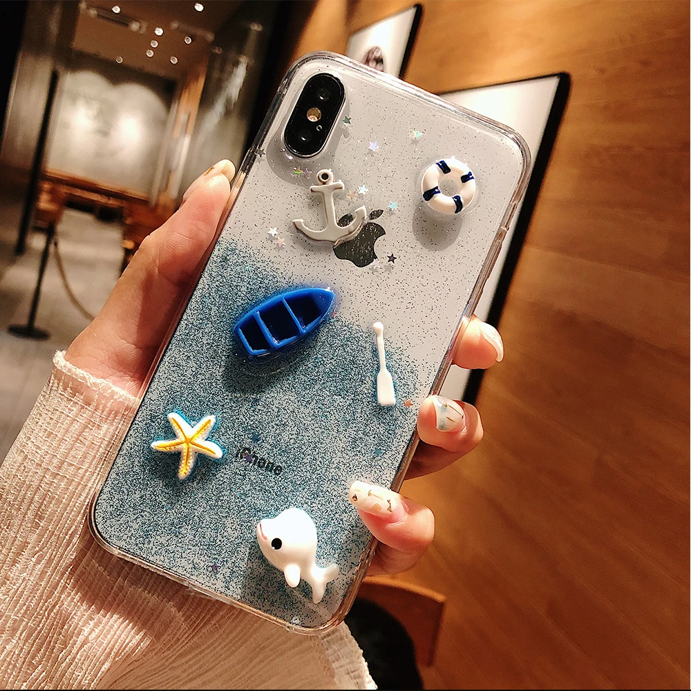 PORTEFEUILLE for iphone x xs case cute animal clear for iphone 6 7 8 plus 7plus case silicone transparent anime soft shell cover (7)