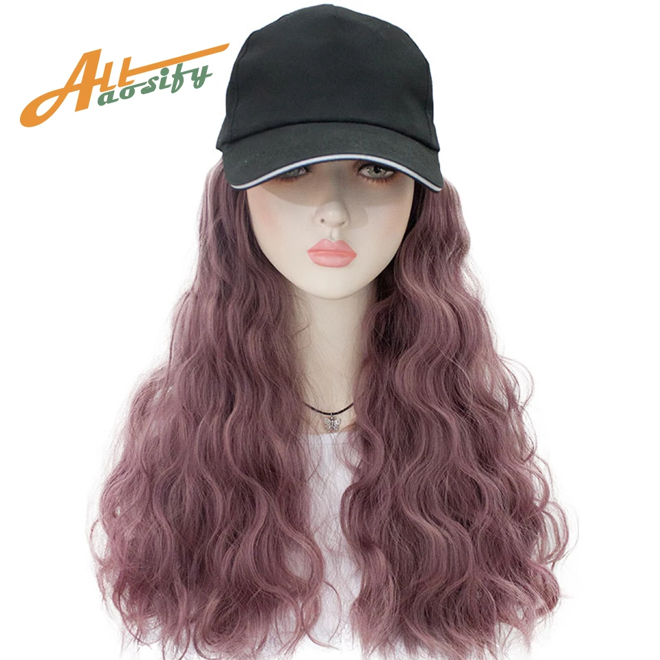Allaosify 22 "длинные парики из синтетических волос парики для Для женщин черные волнистые волосы Регулируемый головной убор парик блондинка