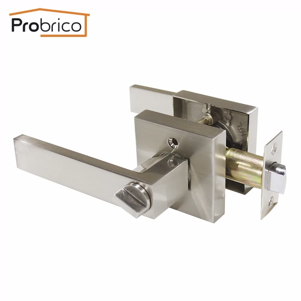 Probrico Stainless Steel Privacy Interior Door Lock Set Brushed ... Probrico Stainless Steel Privacy Interior Door Lock Set Brushed ...