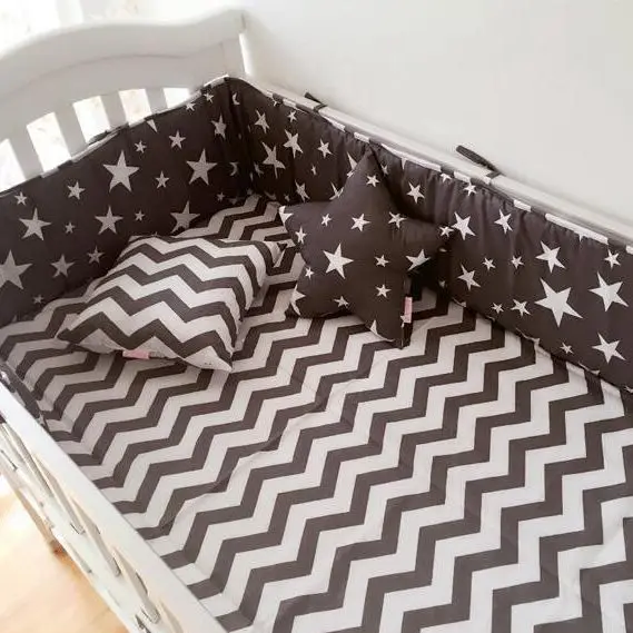 Muslinlife(1pcs bumper only)Fashion hot crib bumper infant bed,baby bed bumper clauds/star/dot/tree,safe protection for baby use