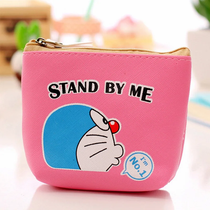 

New Women Canvas Coin Purse Bag Wallet Cute Cartoon Hit Color Printing Money Handbag Fashion Zip Doraemon Coin bags Card Holders