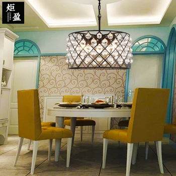 

American Iron round crystal ball chandelier living room bar restaurant Antique Hotel D50CM