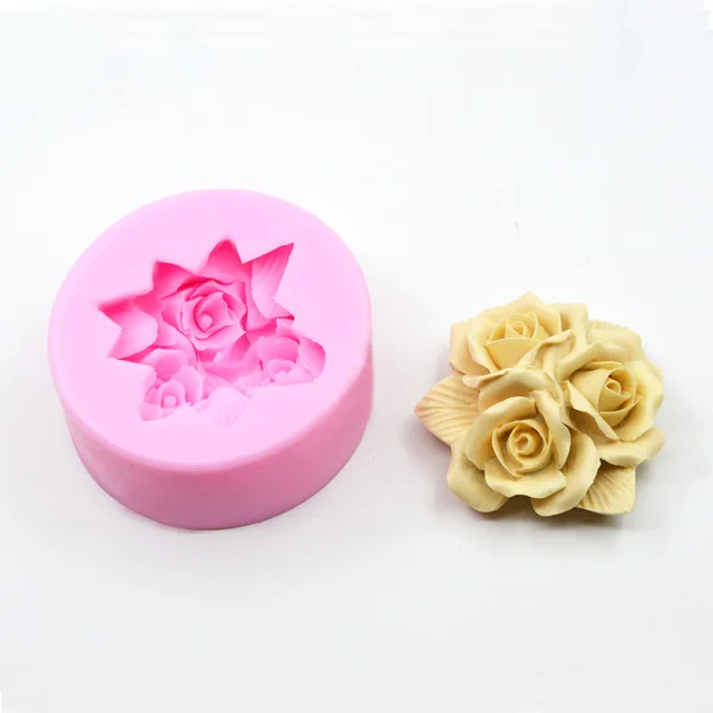 Pouf Roses and Leaves Silicone Mold