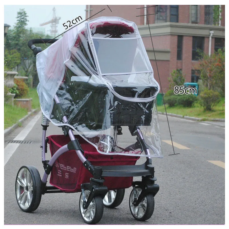 

Baby Stroller Rain Cover with PET Window Two-way Zipper Baby Stroller Raincoat Handle Cover Baby Car Seat Cover Pram Accessories