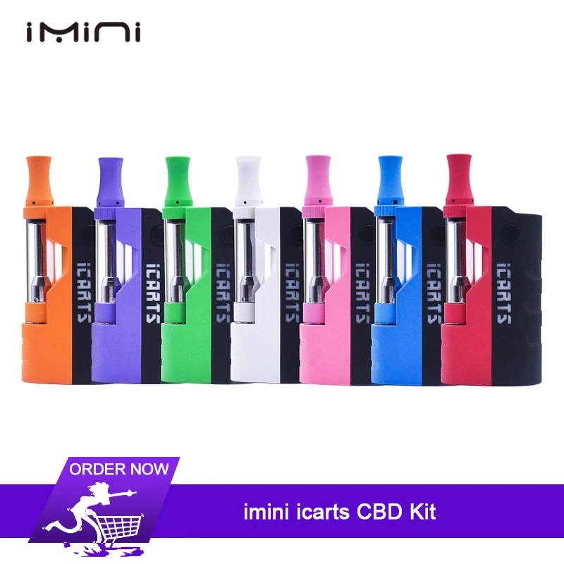 

New imini icarts Thick oil Cartridges Vaporizer battery 650mAh Box Mod 510 Thread battery with 1.0ml cbd Wax Atomizer vape pen