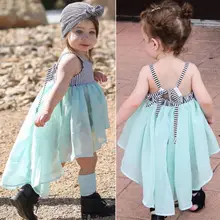 Новинка года; Летнее Детское зеленое платье для девочек; платья с открытой спиной и ремешками для маленьких девочек; детское бальное платье; Вечерние платья из тюля; сарафан; 0-4T