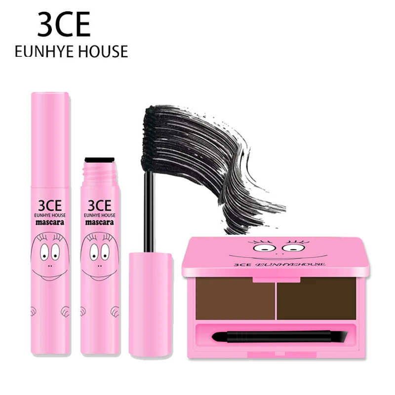 

3CE EUNHYE HOUSE Brand Eyes Makeup Set Waterproof Eyebrow Enhancer Powder Lasting Eye Shadow+Long-lasting Lengthening Mascara