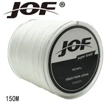 JOF 4 Strands 150M PE Braided Fishing Line Multifilament Fishing Line Wire Gray Yellow Blue Green
