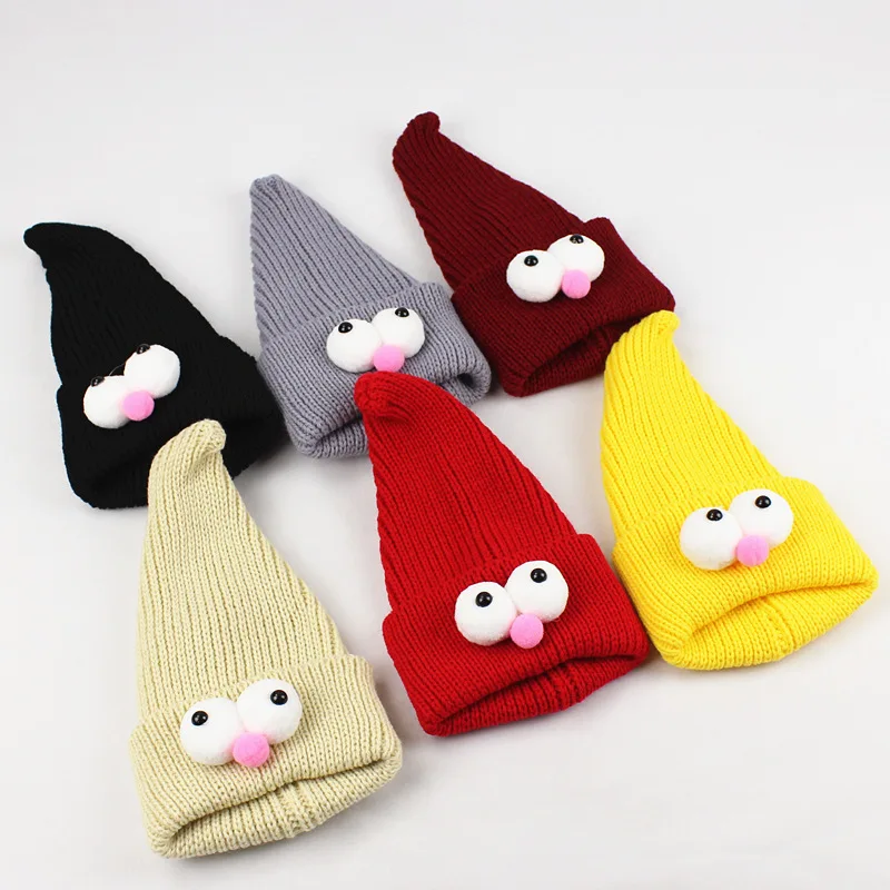 Funny Sesame Street Knitting Hat Children Wizard Hat Faker Eye Wool Hat