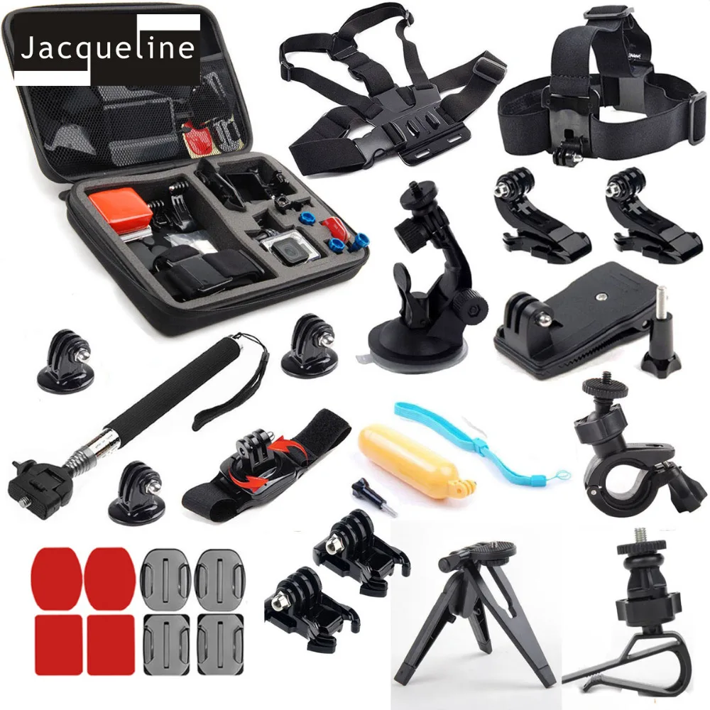 

Jacqueline for Accessories Kit Skiing Outdoor Travel Set for Gopro Hero 6 5 Black Silver HD4 3+ 3 gopro hero 2 for SJCAM