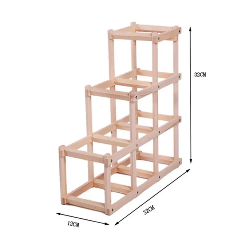 Кухонный органайзер, винный стеллаж, деревянный складной, свободно стоящий, для бутылок, бара, кухни, деревянная подставка t27 - Цвет: E