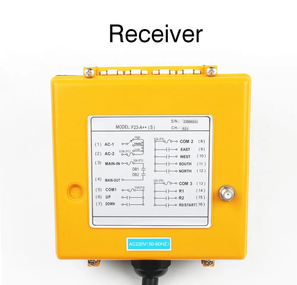 Промышленный беспроводной радиопульт дистанционного управления Переключатель 1 приемник+ 1 передатчик Управление скоростью управление подъемного крана подъемный кран F23-A++ S
