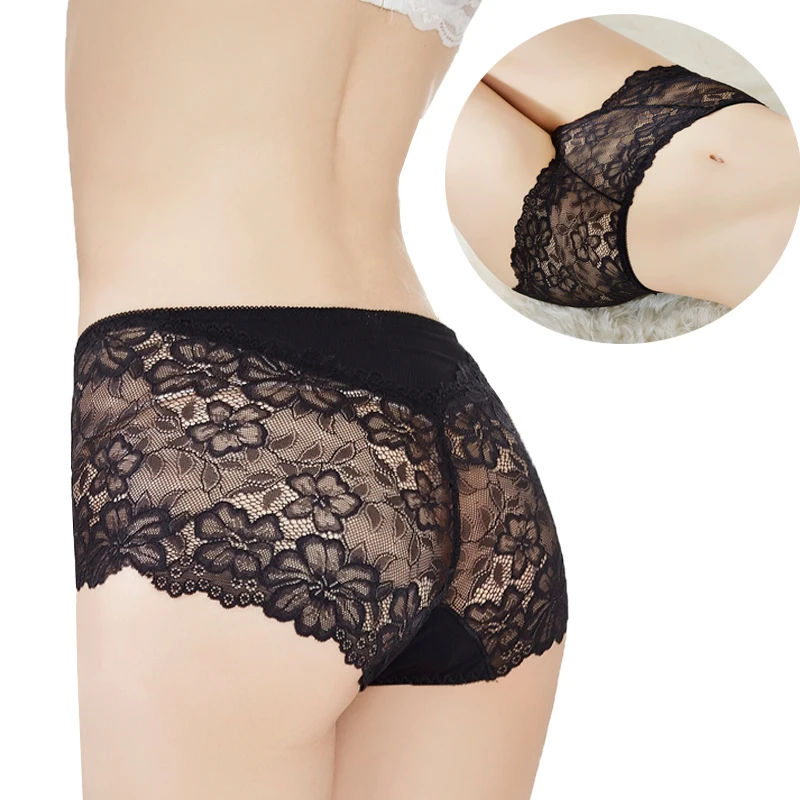 2 pieces/lot wholesale High quality lady sexy Lace transparent panties mid waist many colours plus size underpants briefs women