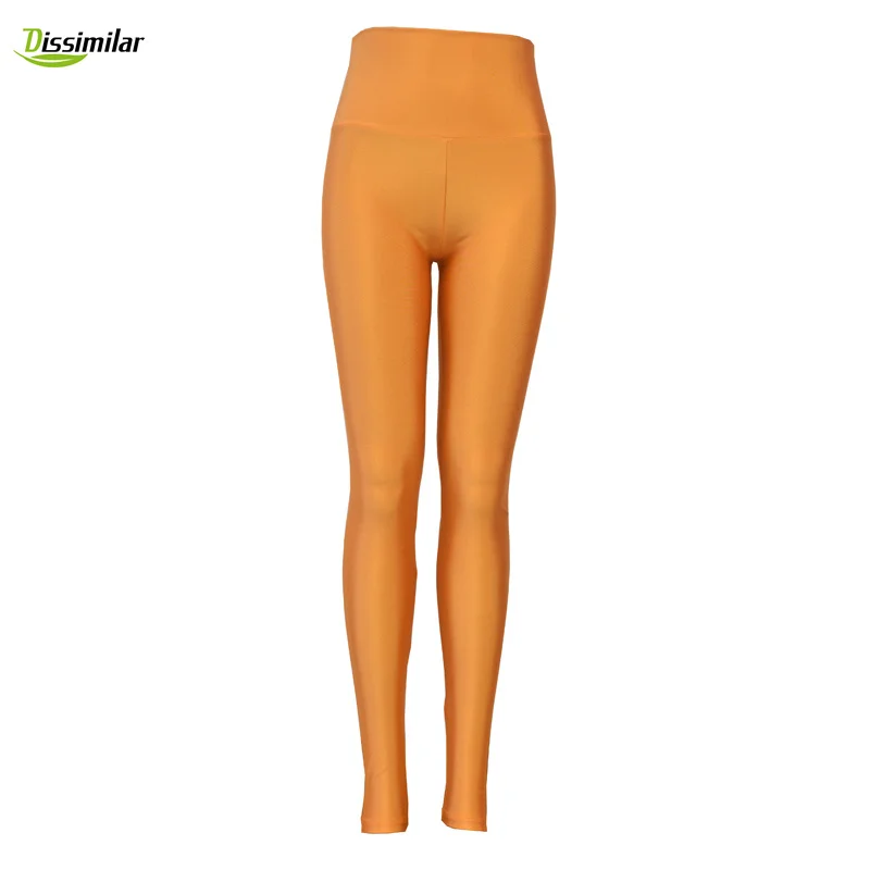 NEW High-Waisted Fluorescence Leggings Solid Color Disco Pants S/M/L/XL leggings for women