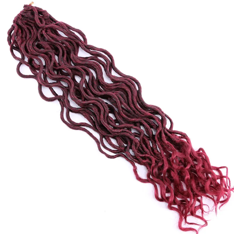 Angie волос Синтетический мягкий искусственный Locs вьющиеся вязаный крючком плетение волос 20 дюймов 100 г/упак. 24 пряди/пакет Богиня прическа - Цвет: # 99J