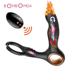 Wireless Remote Heating Dildo Vibrator For Men Prostate Massager Male Masturbator G spot Stimulation Butt Plug Sex Toys for Men